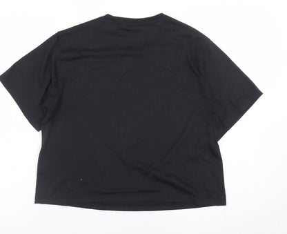 Adidas Women's Black Cropped Regular Fit T-Shirt Size L