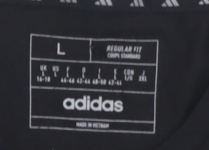 Adidas Women's Black Cropped Regular Fit T-Shirt Size L