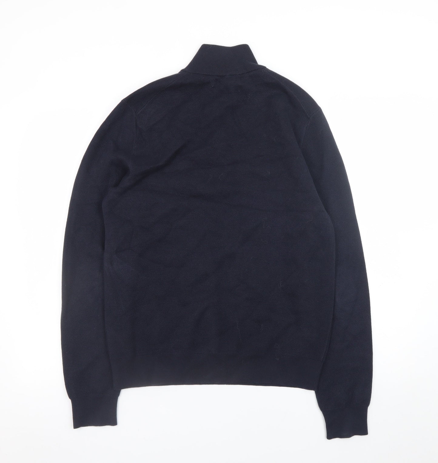 Marks and Spencer Men’s Black Small 1/4 Zip Cotton Jumper