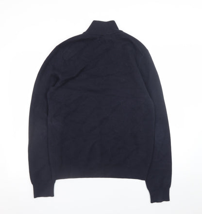 Marks and Spencer Men’s Black Small 1/4 Zip Cotton Jumper