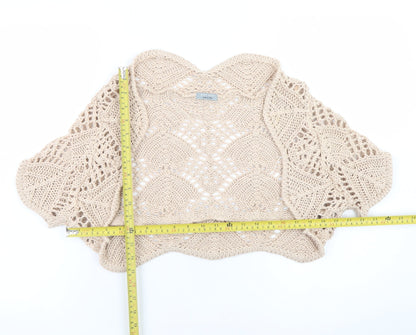 Marks and Spencer Per Una Women Beige Open Knit Shrug M