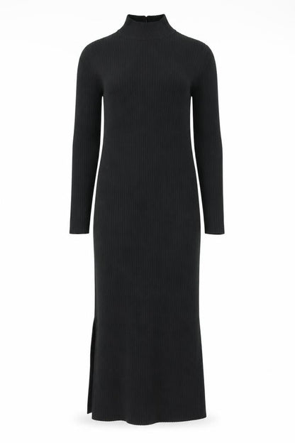 New Look Women’s Black Ribbed Knit Bodycon Midi Dress Size 12