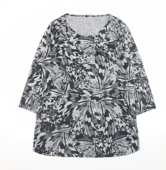 Roman Women Grey Animal Print Jersey Shift Dress Size 12