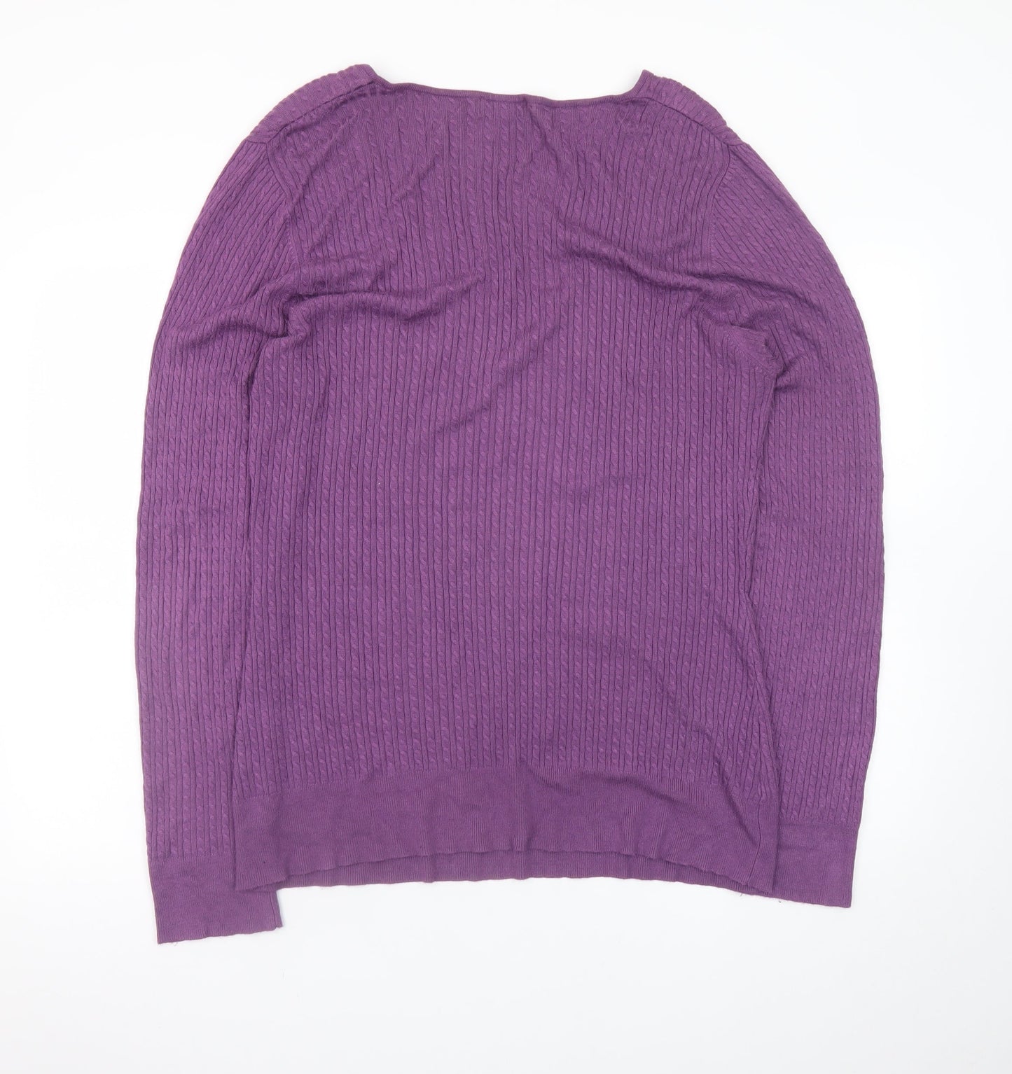 Long Tall Sally Women's Purple XL Scoop Neck Knit Pullover Jumper