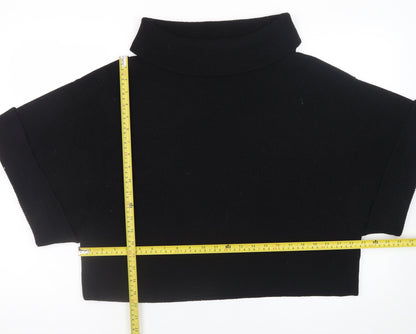 COS Womens Black Wool Roll Neck Short Sleeve Relaxed Jumper Size 12