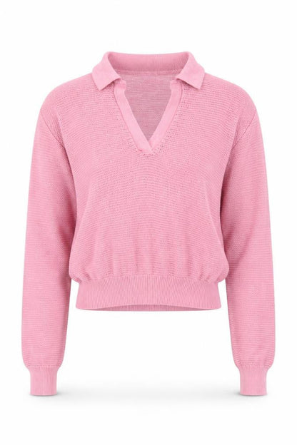 United Colors of Benetton Women’s Pink V-Neck Cotton Knit Jumper XS