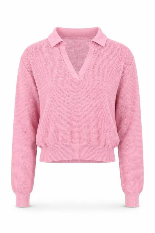United Colors of Benetton Women’s Pink V-Neck Cotton Knit Jumper XS