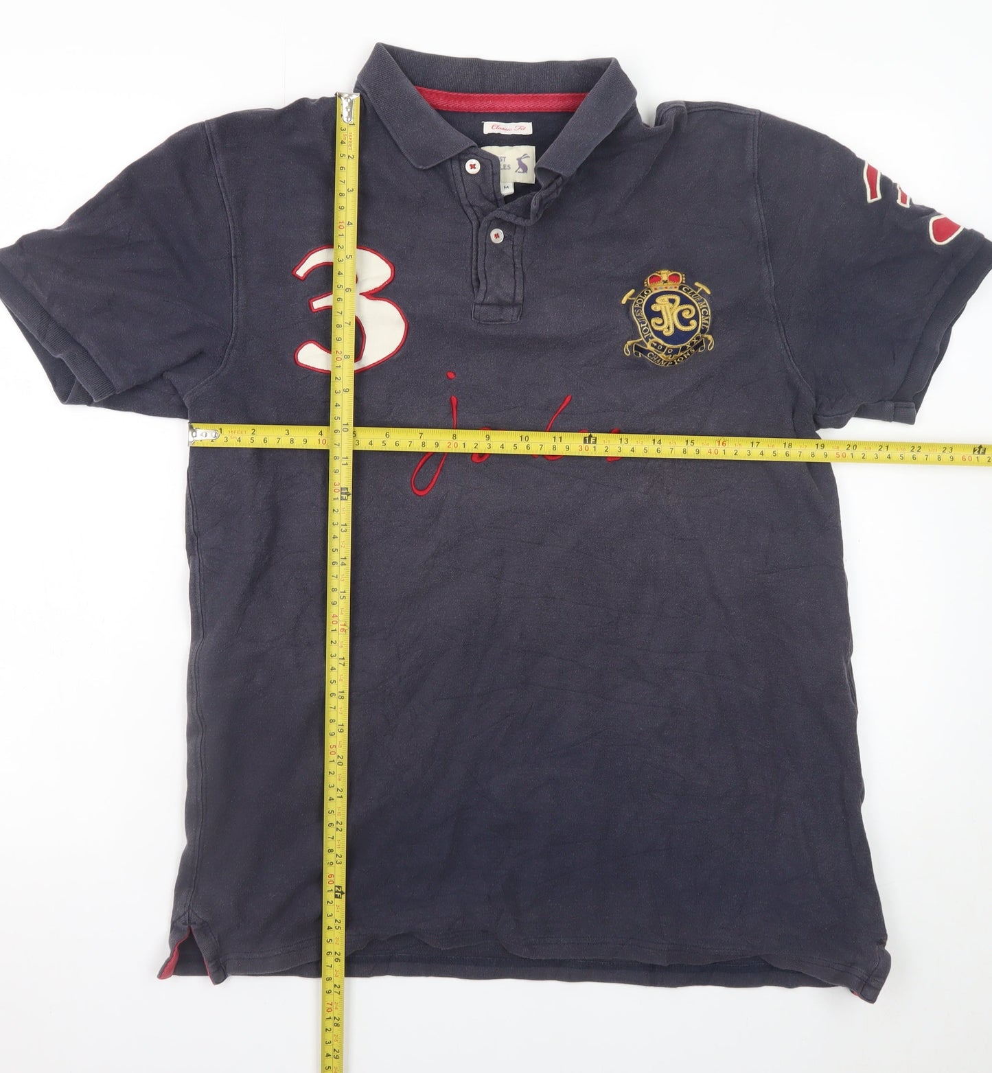 Joules Men's Blue Classic Fit Polo Shirt Size M Embroidered Crest