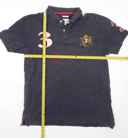 Joules Men's Blue Classic Fit Polo Shirt Size M Embroidered Crest
