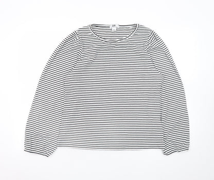 Dorothy Perkins Women’s Black Striped Long Sleeve Cotton T-Shirt Size L