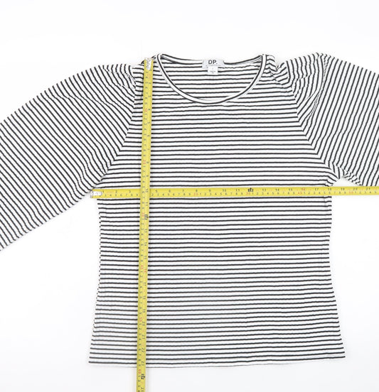 Dorothy Perkins Women’s Black Striped Long Sleeve Cotton T-Shirt Size L