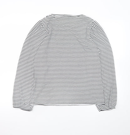 Dorothy Perkins Women’s Black Striped Long Sleeve Cotton T-Shirt Size L