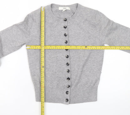 Marks and Spencer Women's Grey XS Cardigan Wool Blend
