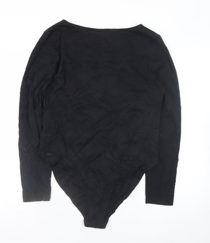 New Look Women's Black V-Neck Long Sleeve Bodysuit Size 18