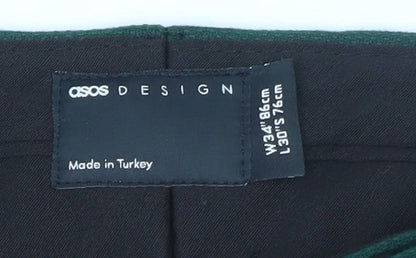 ASOS Design Women Green Slim Chino Trousers Size 12
