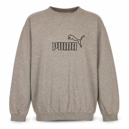 Front view of Puma men’s grey xl pullover sweatshirt crew neck sportswear
