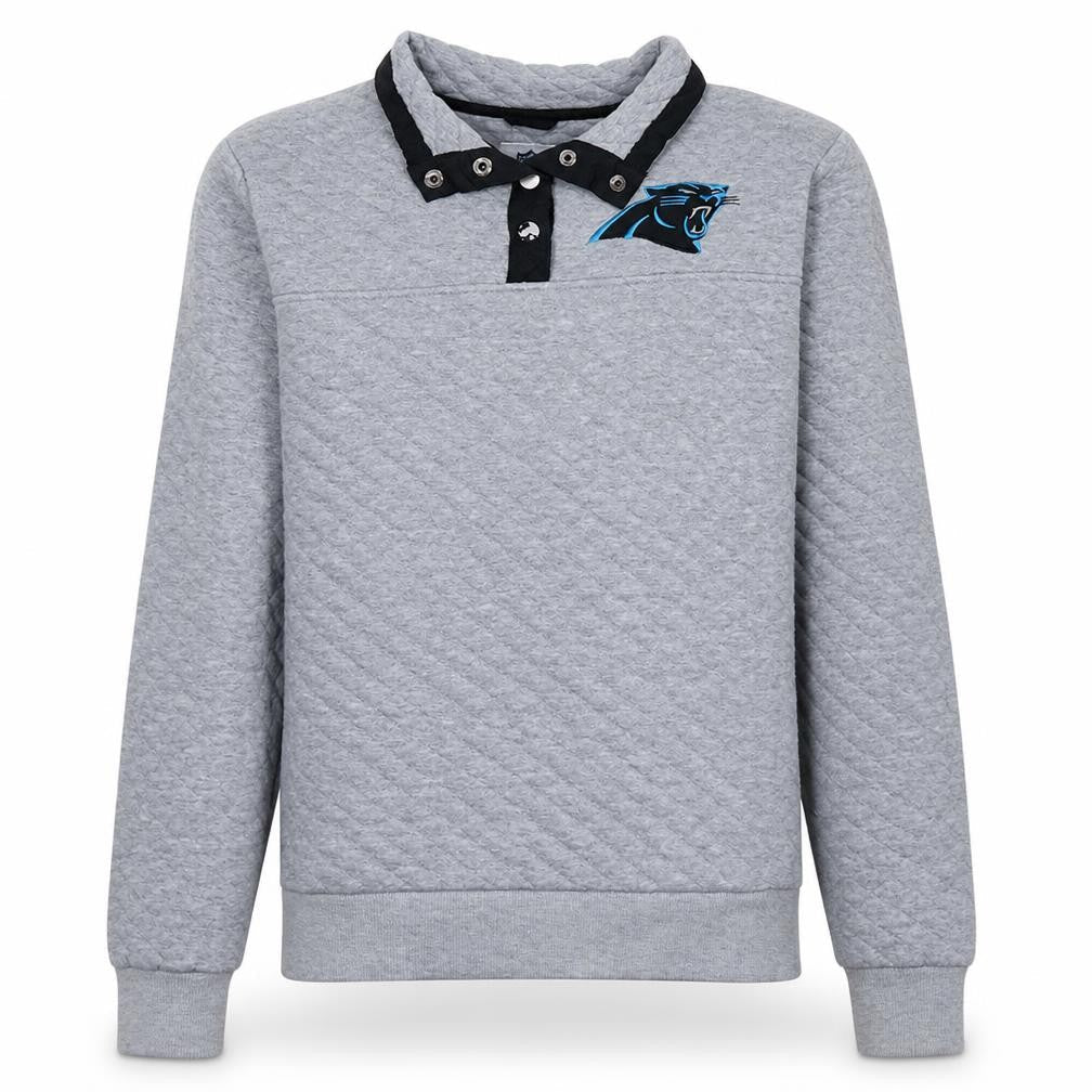 NFL Team Apparel Grey Henley Sweatshirt Unisex Adults L Collared Logo