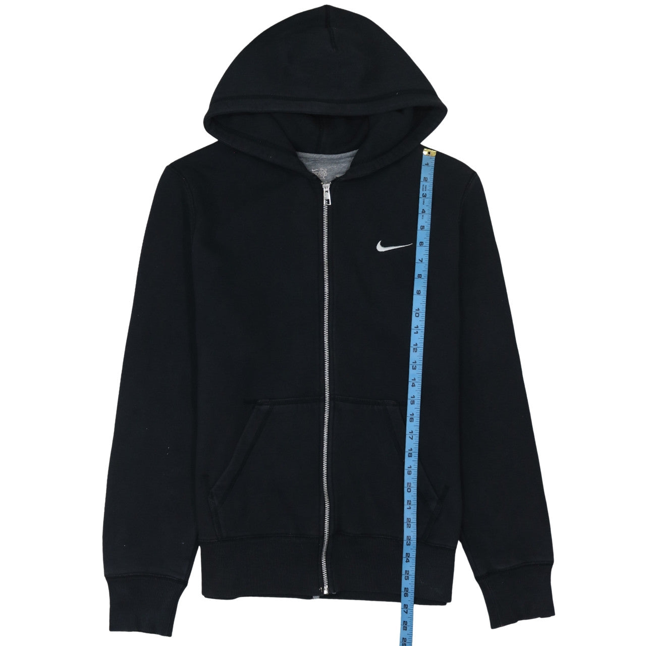 Nike Men's Black Full Zip Fleece Hoodie L Regular Fit