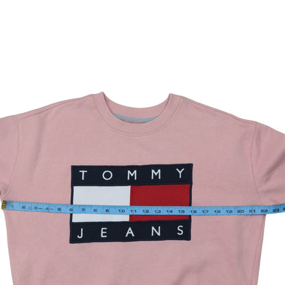 Tommy Jeans Women's Pink Cotton Crew Neck Sweatshirt Size S