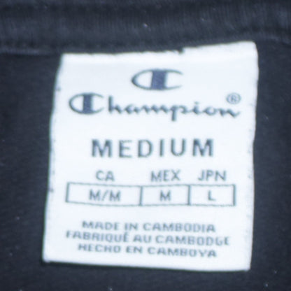 Champion Men's Black Pullover Hoodie Medium Logo Sportswear
