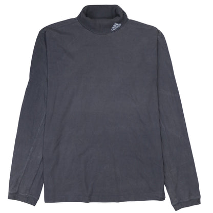 Adidas Men's Grey Mock Neck Long Sleeve Pullover Sweatshirt L