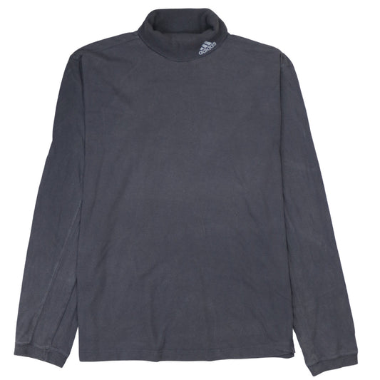 Adidas Men's Grey Mock Neck Long Sleeve Pullover Sweatshirt L