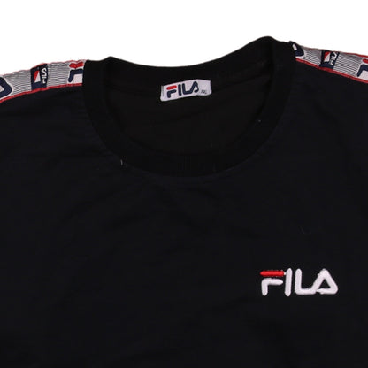 FILA Men's Black 2XL Crew Neck Pullover Sweatshirt with Logo