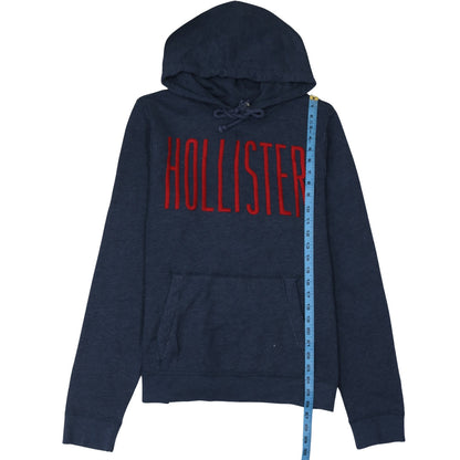 Hollister Men's Blue Pullover Hoodie L Logo Fleece Sweatshirt