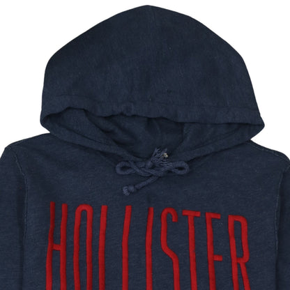 Hollister Men's Blue Pullover Hoodie L Logo Fleece Sweatshirt