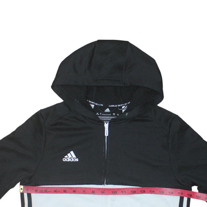 Adidas Boys Black Full Zip Hoodie 13-14 Years Colourblock Sportswear