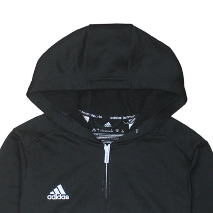 Adidas Boys Black Full Zip Hoodie 13-14 Years Colourblock Sportswear