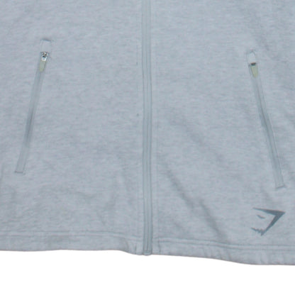 Gymshark Men’s Grey Full Zip Athletic Hoodie Size S