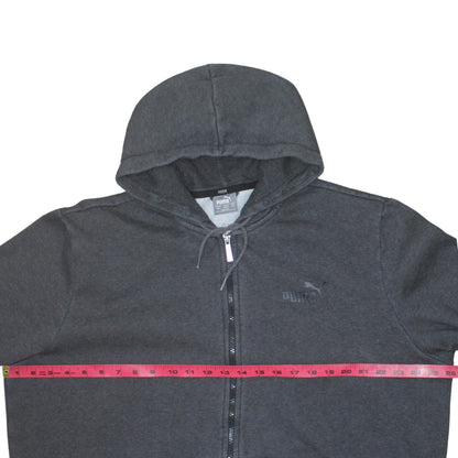 Puma Men’s Grey Full Zip Hoodie 2XL Regular Fit Fleece Sweatshirt