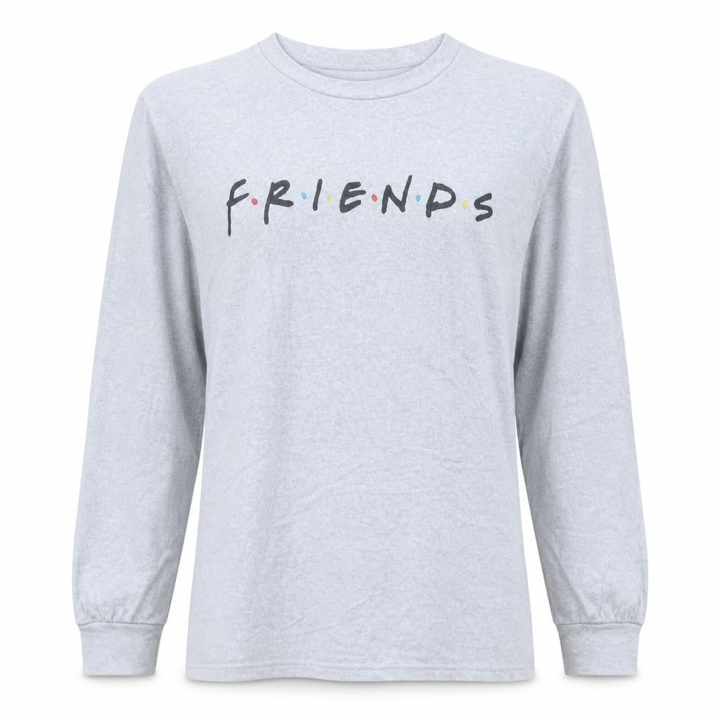 Primark Women Grey Friends Long Sleeve T-Shirt Nightshirt L