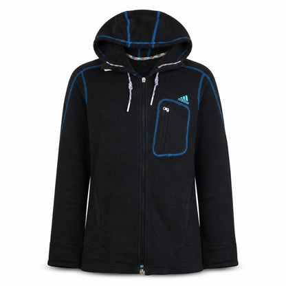 Adidas Women's Black Full Zip Hooded Fleece Jacket Size S