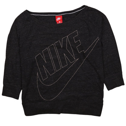 Nike Women's Black Large Pullover Sweatshirt with Logo Print