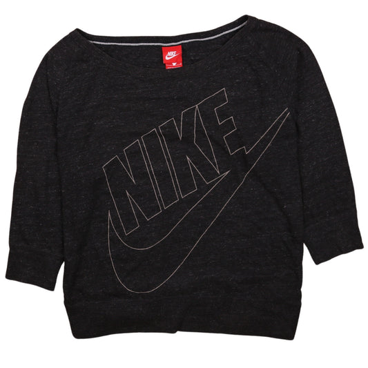 Nike Women's Black Large Pullover Sweatshirt with Logo Print