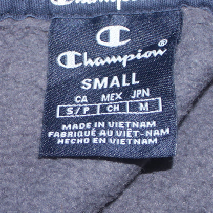 Champion Men's Grey Full Zip Logo Hoodie Sweatshirt Size S