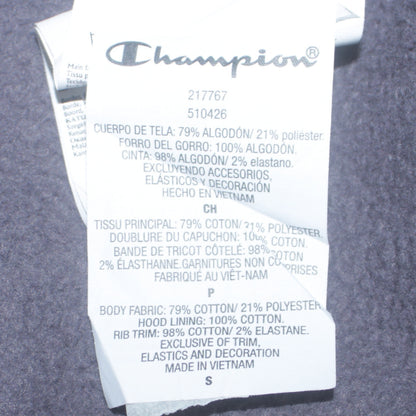 Champion Men's Grey Full Zip Logo Hoodie Sweatshirt Size S