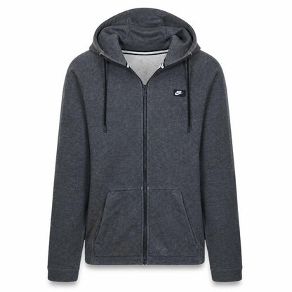 Front view of Nike Men's Grey Full Zip Hoodie Sweatshirt, size S