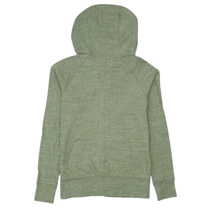 Nike Womens XS Green Full Zip Hoodie Sweatshirt Lightweight Cotton Blend