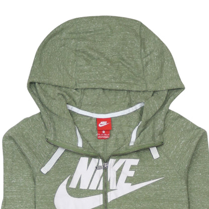Nike Womens XS Green Full Zip Hoodie Sweatshirt Lightweight Cotton Blend