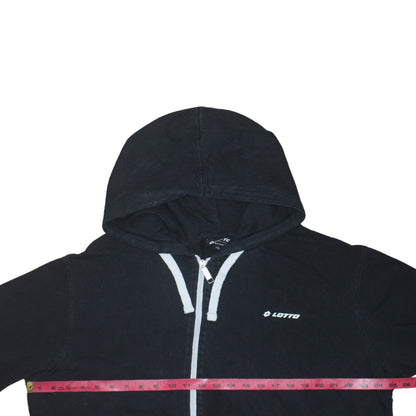 Lotto Men's Black 2XL Full Zip Hoodie Cotton Sweatshirt