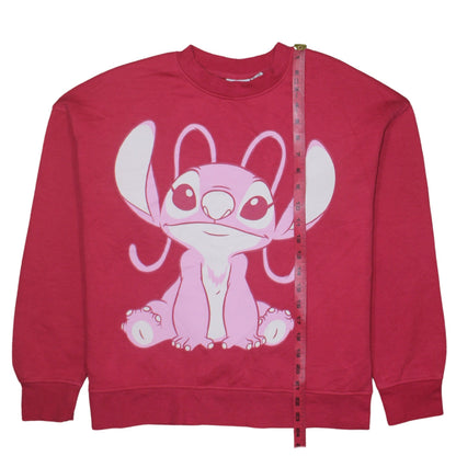 Disney Women’s Pink Pullover Sweatshirt Small Angel Graphic