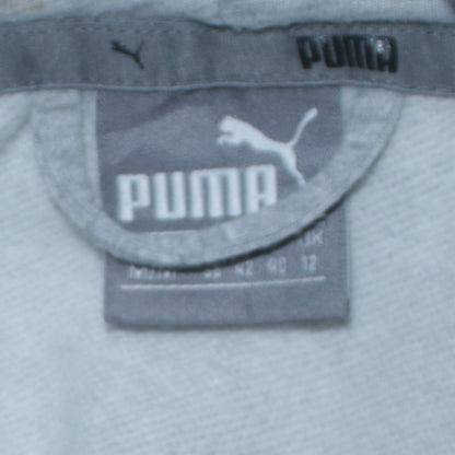 Puma Women Grey Full Zip Hooded Sweatshirt Size 12 Cotton Blend