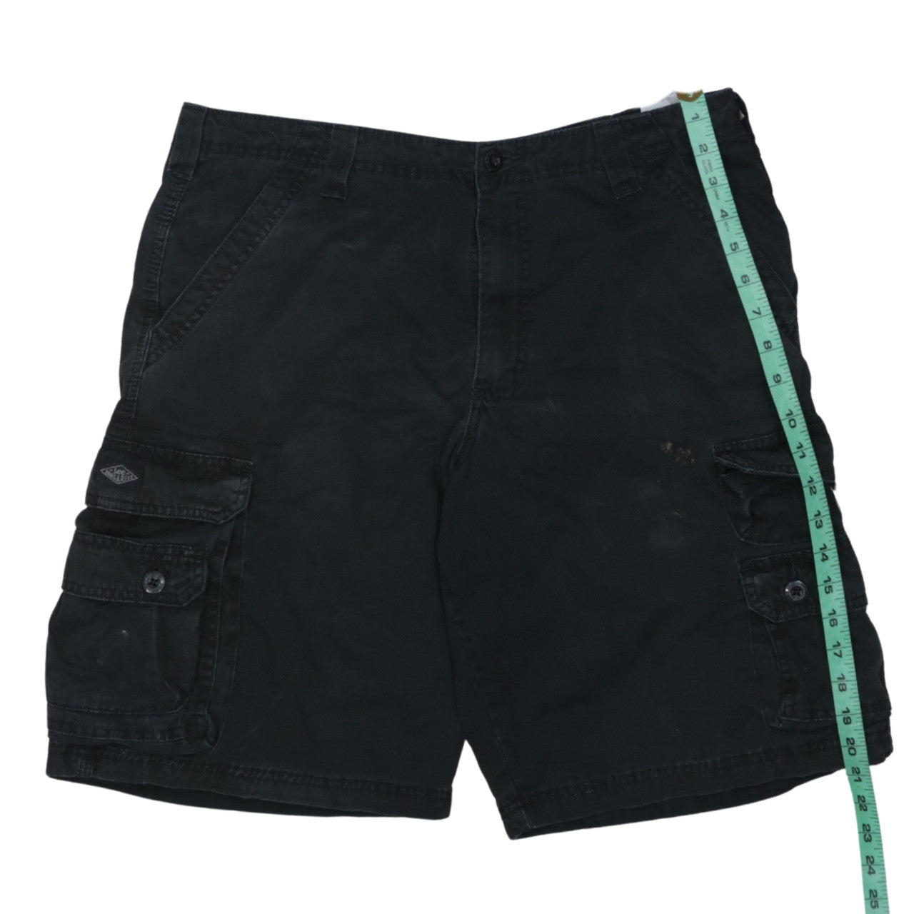 Lee Mens Black Cargo Shorts Size 34 Regular Fit Cotton Casual