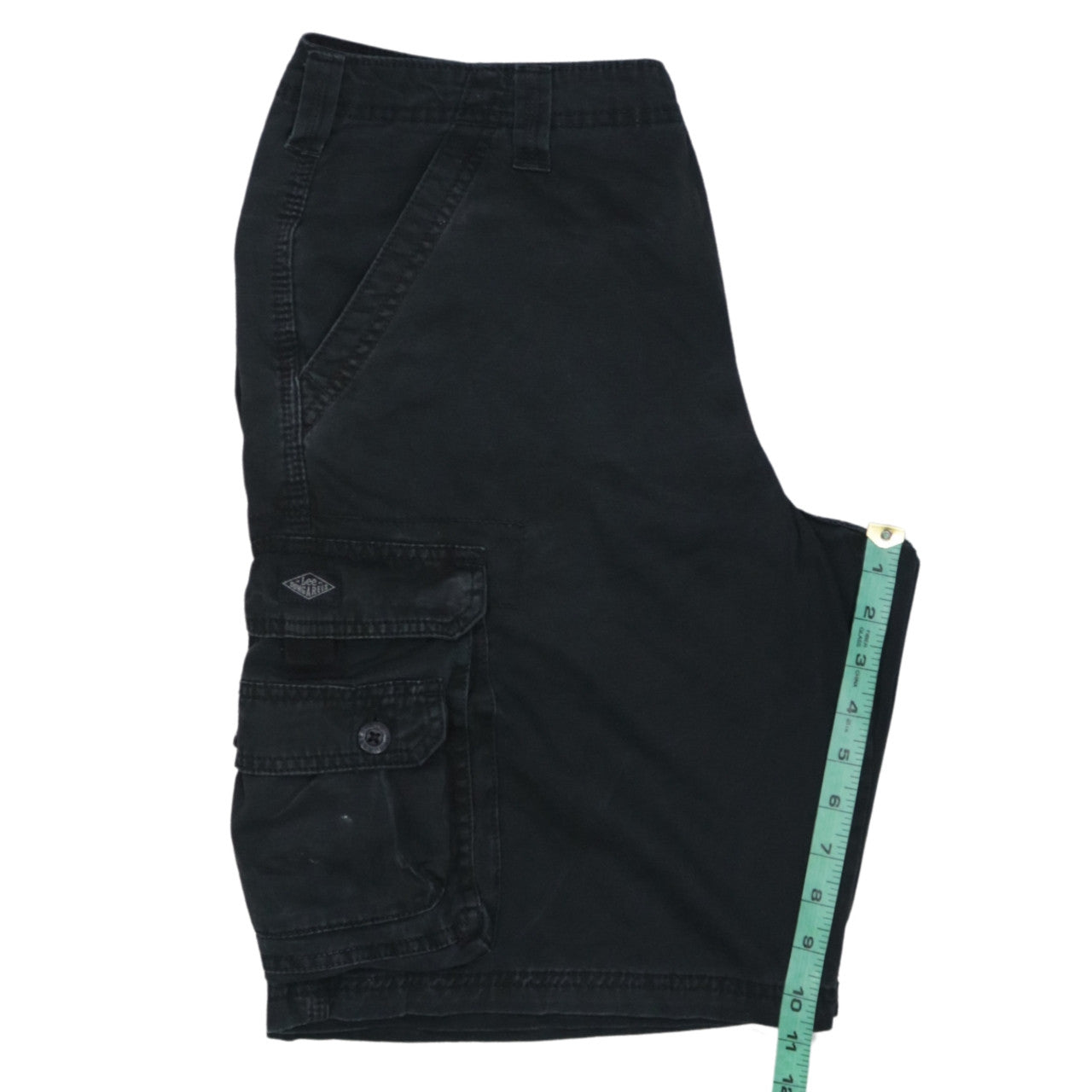 Lee Mens Black Cargo Shorts Size 34 Regular Fit Cotton Casual