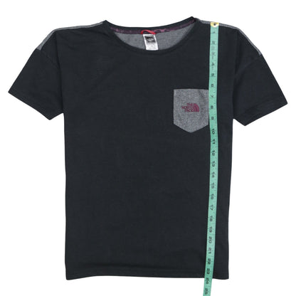 The North Face Womens Black Grey Crew Neck Colourblock T-Shirt S