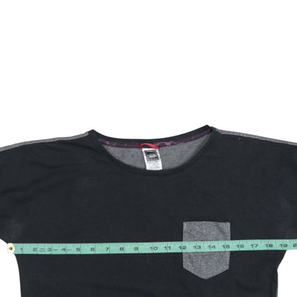 The North Face Womens Black Grey Crew Neck Colourblock T-Shirt S