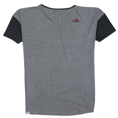 The North Face Womens Black Grey Crew Neck Colourblock T-Shirt S